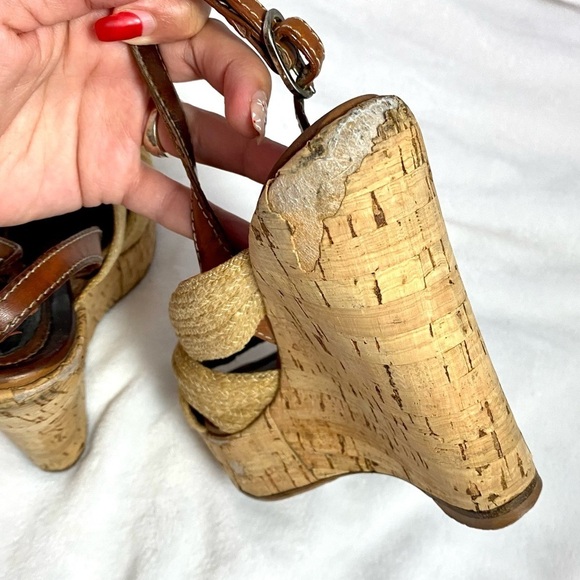 Dolce & Gabbana jute knot peep toe sling back wedges size 8.5 - Picture 16 of 16